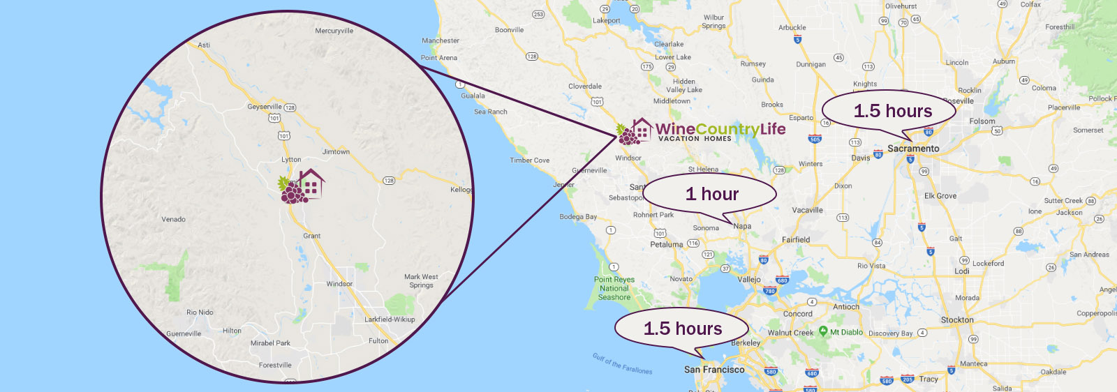 map of wine country area